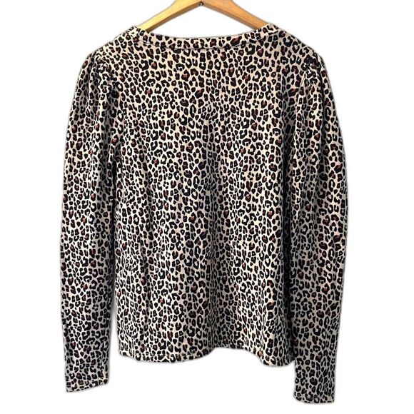 Loft Cheetah Print Knit Top XS Long Sleeve Blouse Ann Taylor Mob Wife Aesthetic - Picture 2 of 6